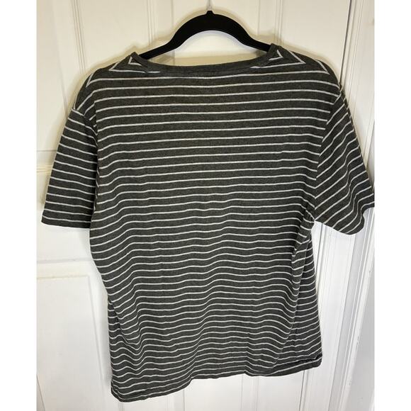 Polo Ralph Lauren Mens L Gray Stripe Pocket Tee Pony Logo Preppy Casual - Picture 4 of 7